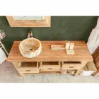 Samenstelling van modern badkamermeubilair in massief teakhout - potje Viadurini