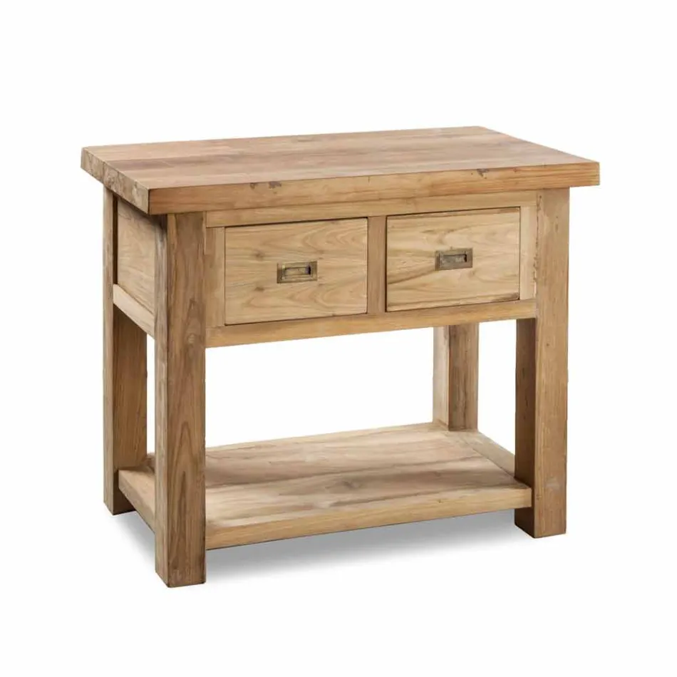 Samenstelling van modern badkamermeubilair in massief teakhout - potje Viadurini