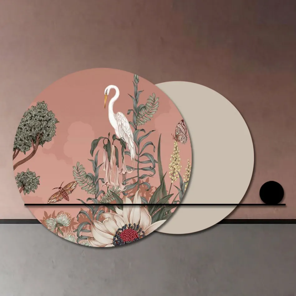 Samenstelling van houten panelen met tropische print Made in Italy - Haïti Viadurini