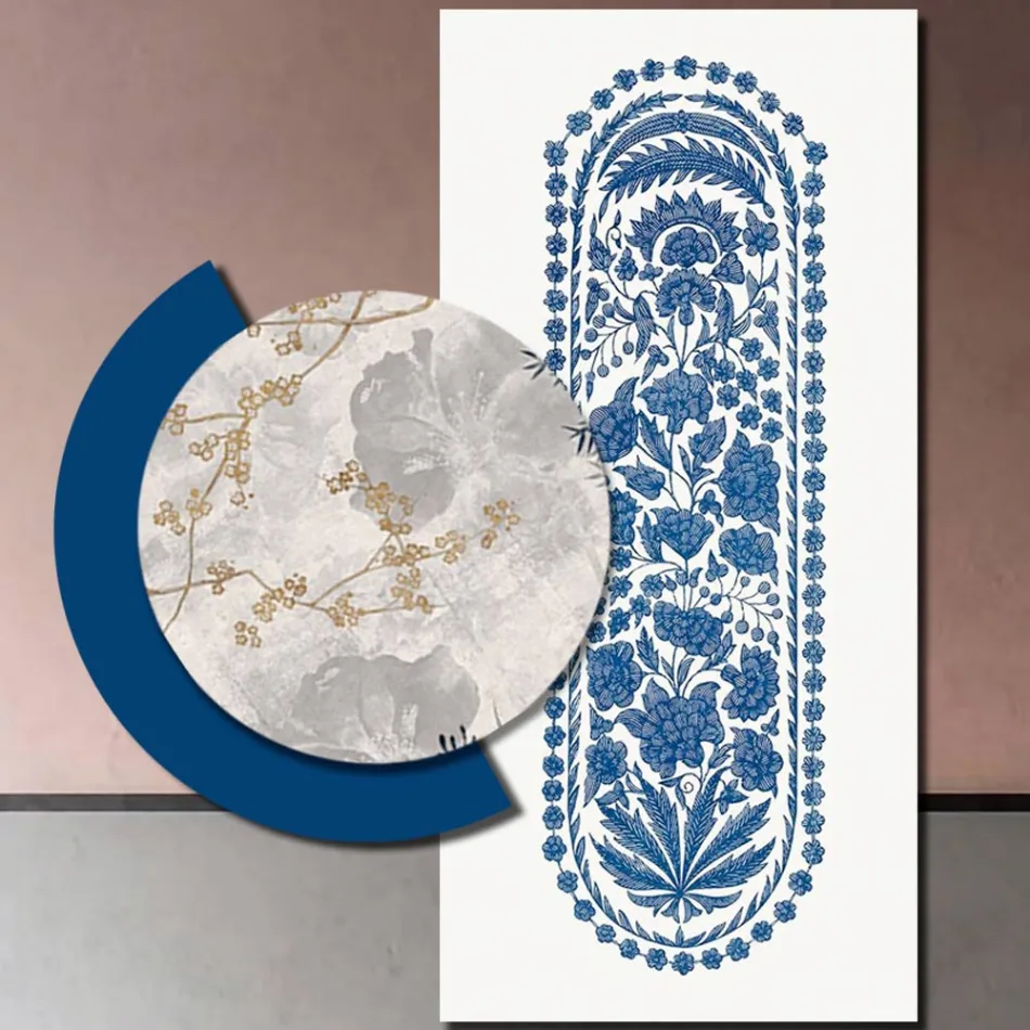 Samenstelling van houten schilderijen met abstracte print gemaakt in Italië - Brazilië Viadurini