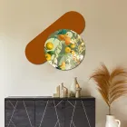 Compositie van houten schilderijen met papegaaiprint, gemaakt in Italië - Egypte Viadurini