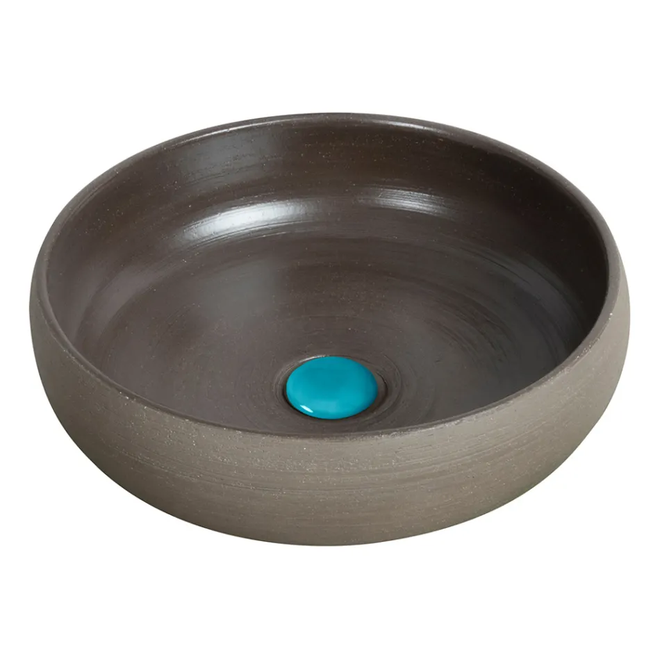 Vrijstaande badkamerkast samenstelling blauwe kleur inclusief accessoires - Maryse Viadurini