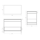 Samenstelling badkamermeubel met wastafel, voet en spiegel Made in Italy - Hoscar Viadurini