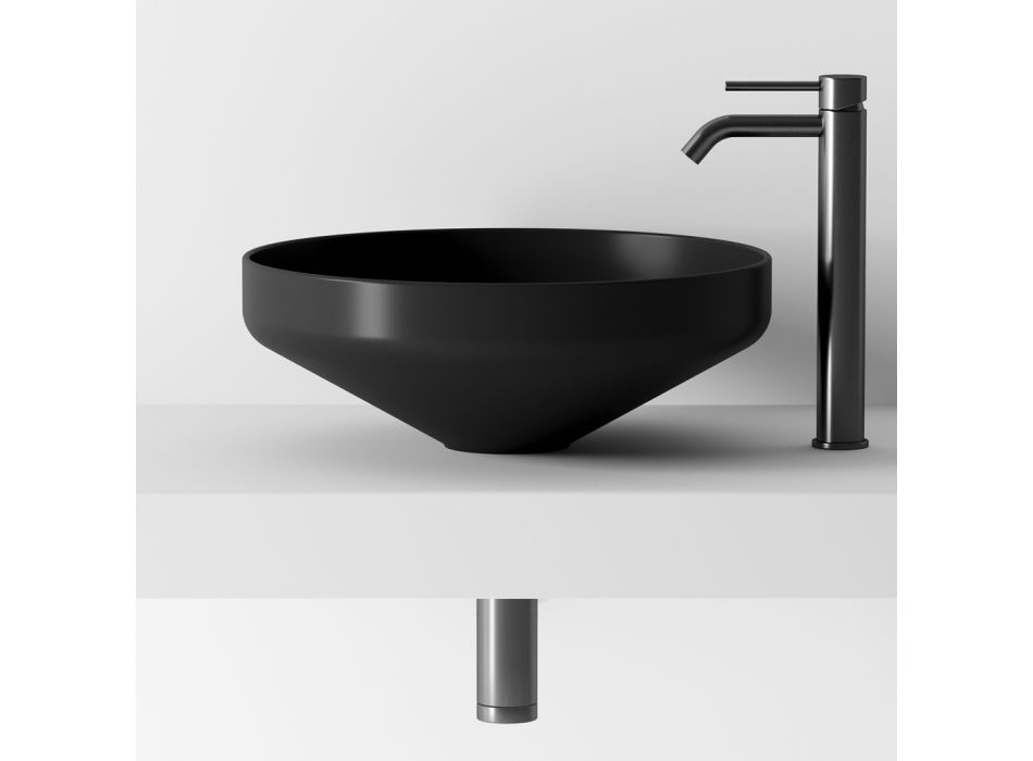Samenstelling badkamermeubel met wastafel, voet en spiegel Made in Italy - Hoscar Viadurini
