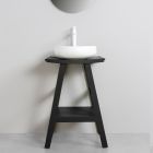 Zwarte badkamerkastcompositie compleet met spiegel en accessoires - Maryse Viadurini