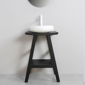 Zwarte badkamerkastcompositie compleet met spiegel en accessoires - Maryse