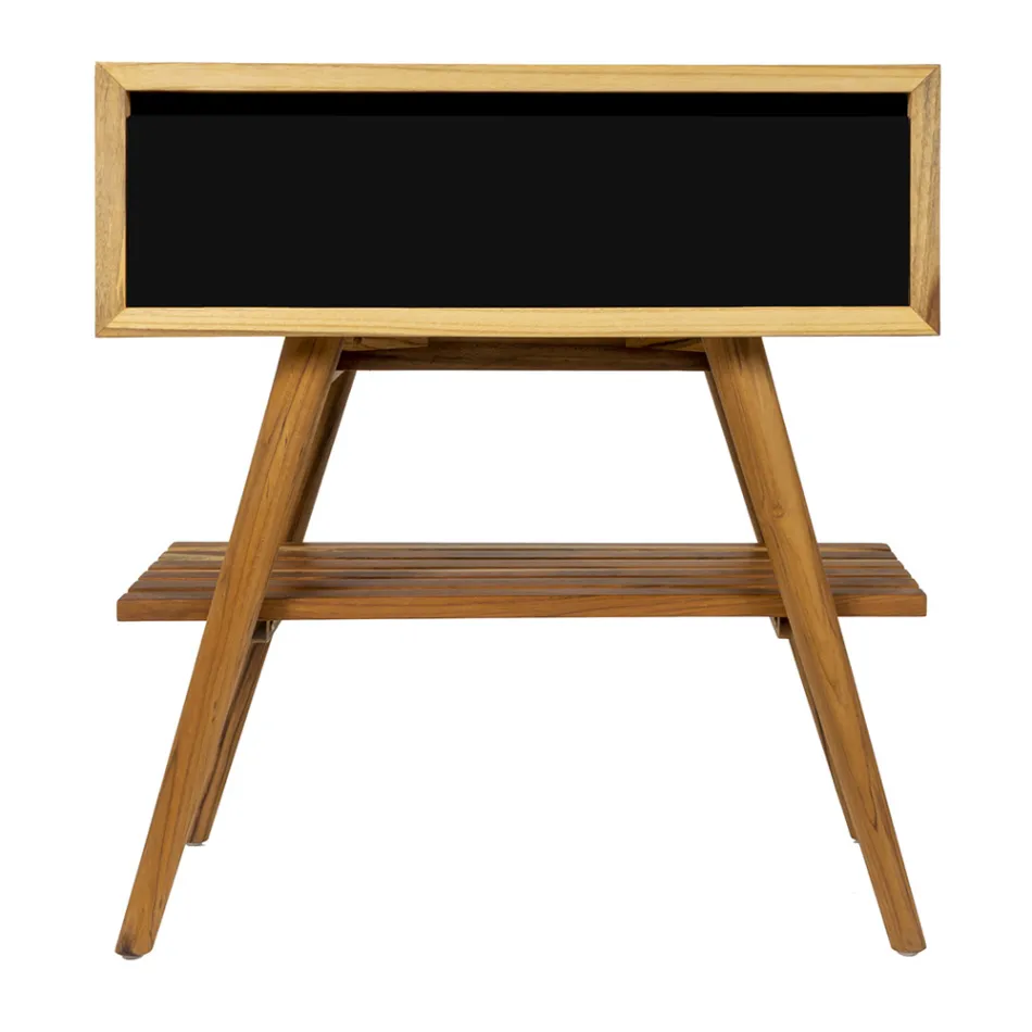 Zwart aanrecht badkamerkast samenstelling met meegeleverde accessoires - Carolie Viadurini