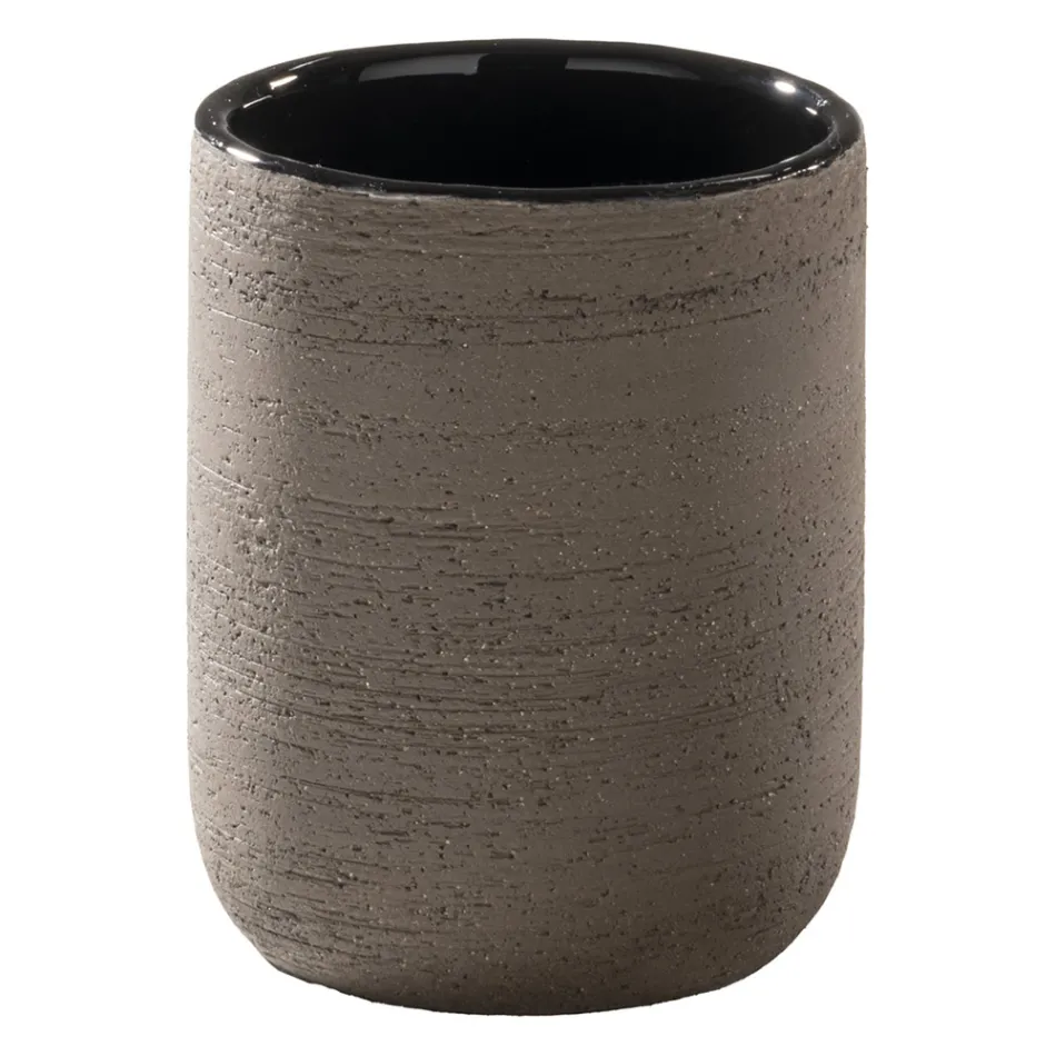 Zwart aanrecht badkamerkast samenstelling met meegeleverde accessoires - Carolie Viadurini