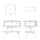 Zwart aanrecht badkamerkast samenstelling met meegeleverde accessoires - Carolie Viadurini