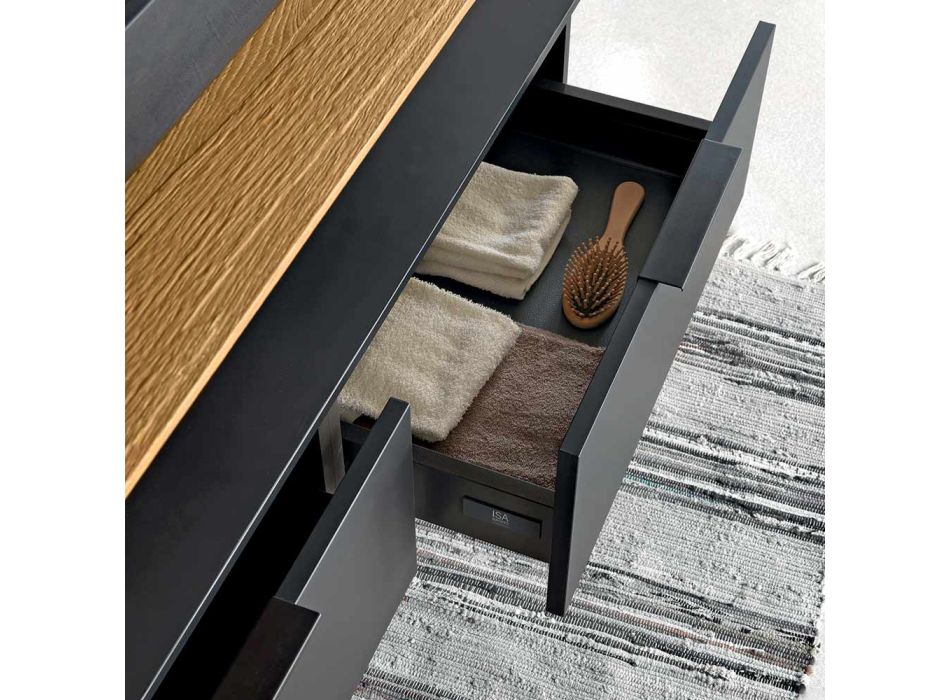 Badkamermeubelsamenstelling 150 cm in luxe natuurlijk hout - Alide Viadurini
