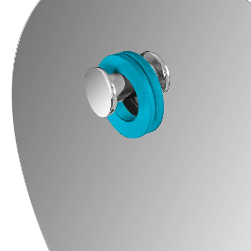 Blauwe staande badkamermeubelsamenstelling met moderne designaccessoires - Patryk Viadurini