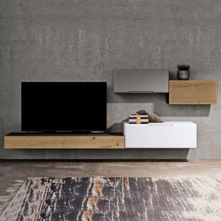 Samenstelling van woonkamermeubilair en tv-meubel in MDF Made in Italy - Hedda Viadurini