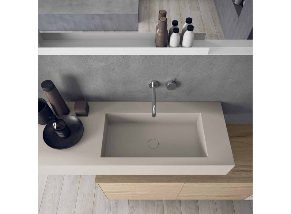 Moderne en hangende badkamermeubelsamenstelling, Made in Italy Design - Callisi1 Viadurini