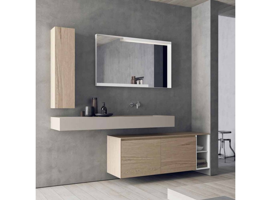 Moderne en hangende badkamermeubelsamenstelling, Made in Italy Design - Callisi1 Viadurini