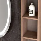 Samenstelling van geschorst houten design badkamermeubilair gemaakt in Italië Genova Viadurini