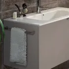 Samenstelling van geschorst houten design badkamermeubilair gemaakt in Italië Genova Viadurini