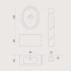 Samenstelling van geschorst houten design badkamermeubilair gemaakt in Italië Genova Viadurini