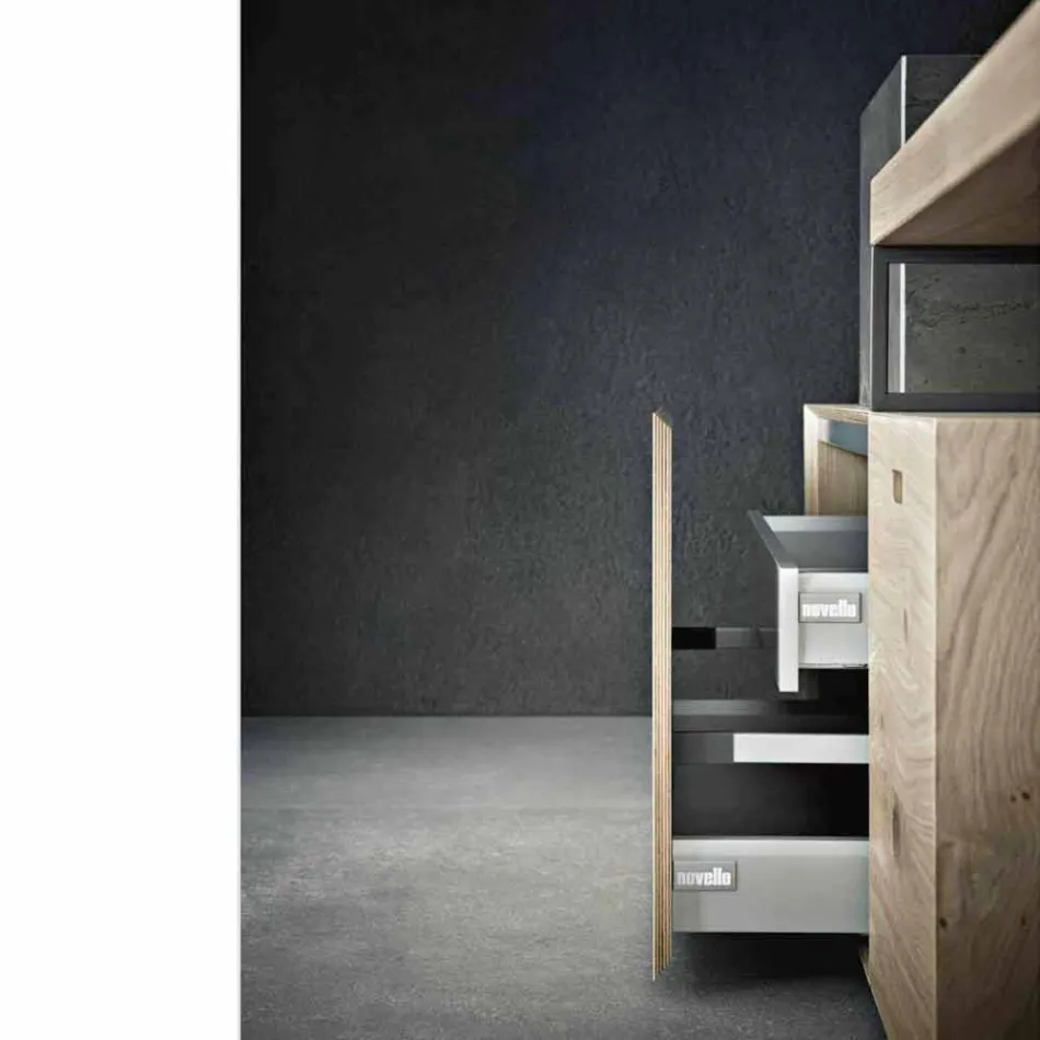 Moderne badkamersamenstelling van gemalen designmeubels gemaakt in Italië - Farart6 Viadurini