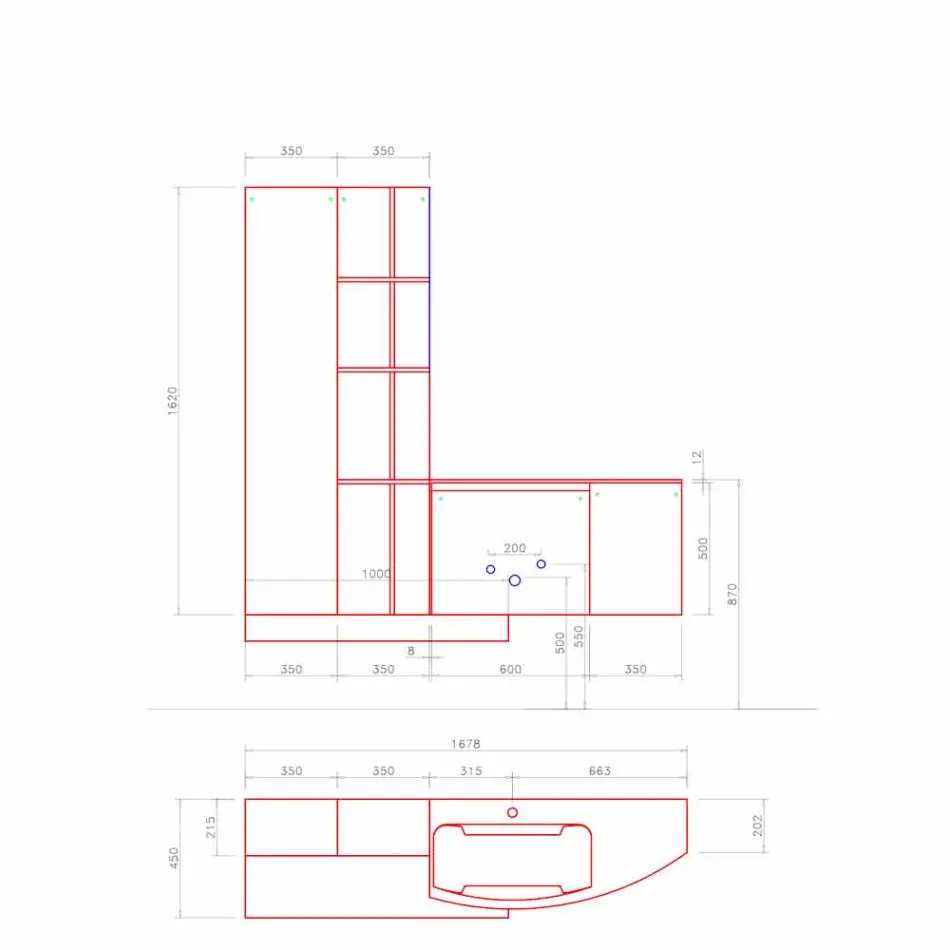 Badkamersamenstelling, modern Italiaans designophanging - Callisi10 Viadurini
