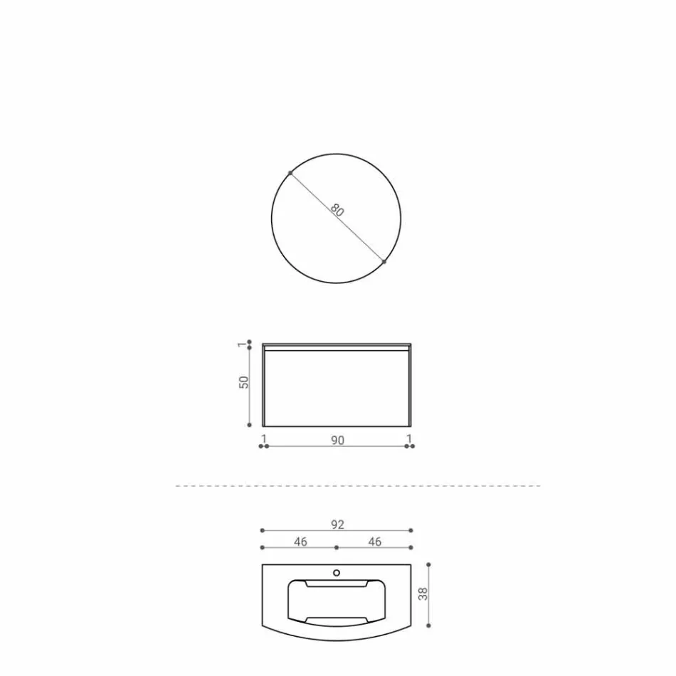 Compositie voor de hangende badkamer van modern design Made in Italy - Callisi11 Viadurini