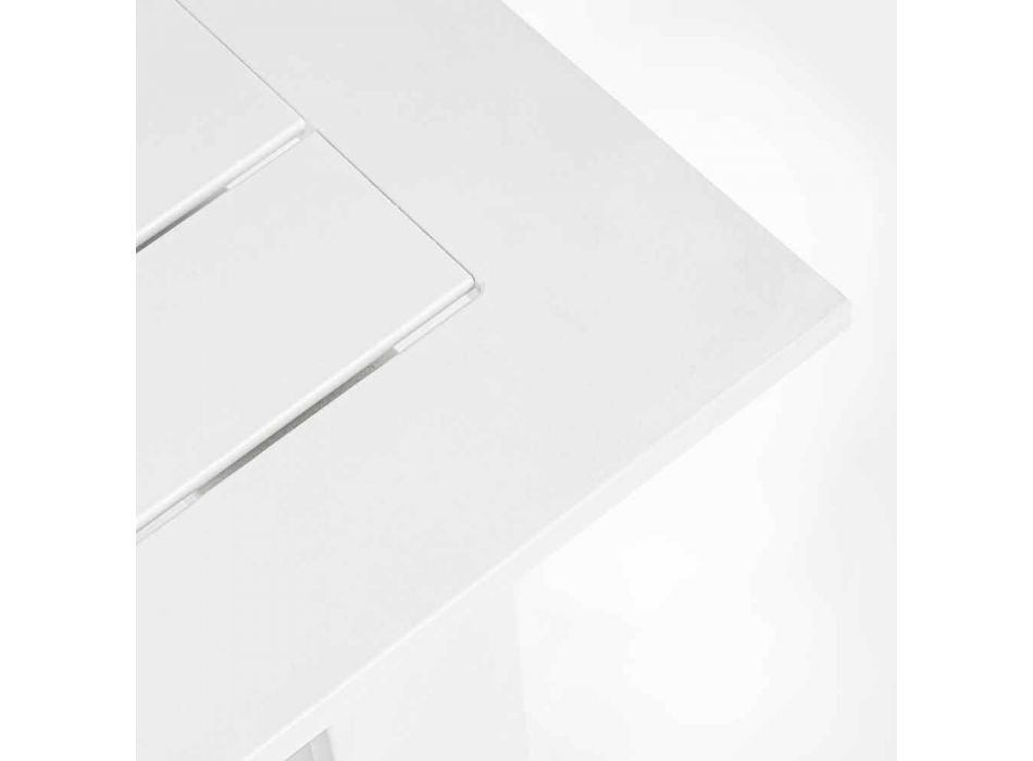 Compositie buitenwoonkamer in aluminium met stoffen kussens - Yoshi Viadurini