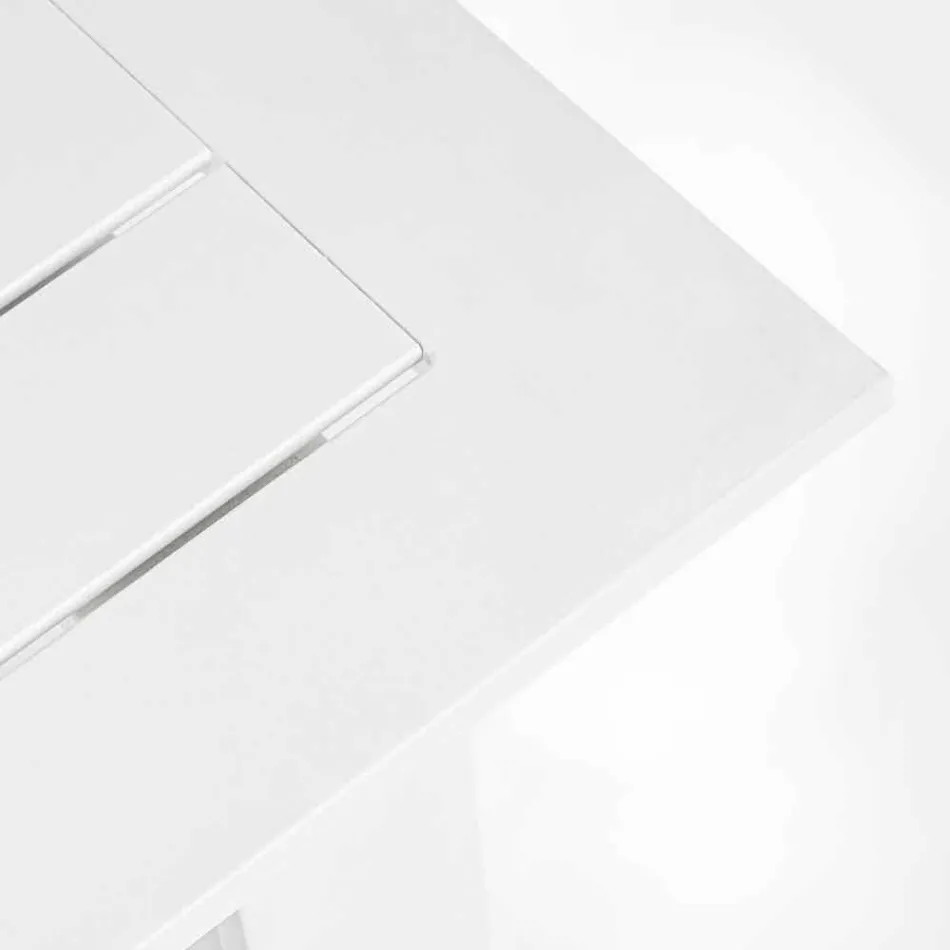 Compositie buitenwoonkamer in aluminium met stoffen kussens - Yoshi Viadurini