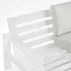 Compositie buitenwoonkamer in aluminium met stoffen kussens - Yoshi Viadurini