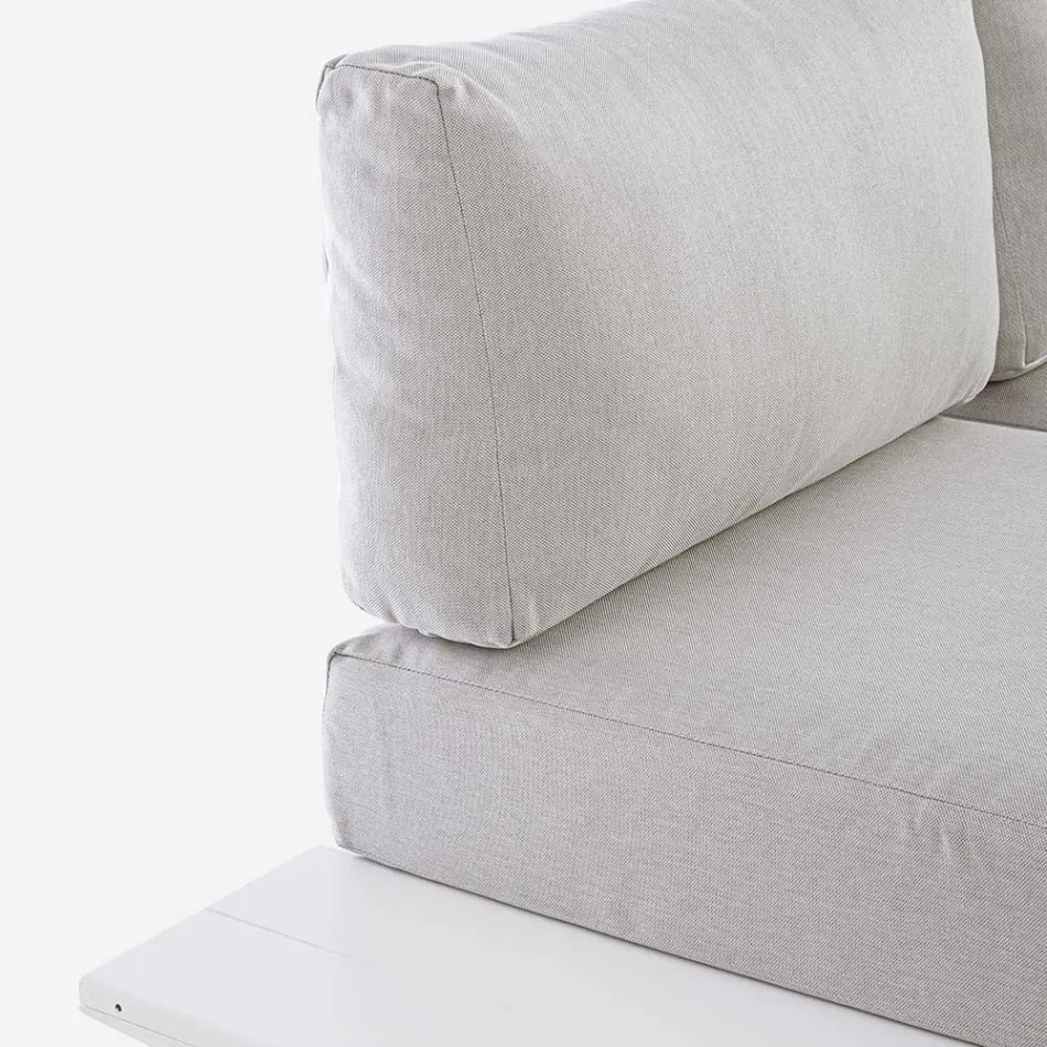 Compositie voor buitenwoonkamer in aluminium en stof, Homemotion - Francine Viadurini