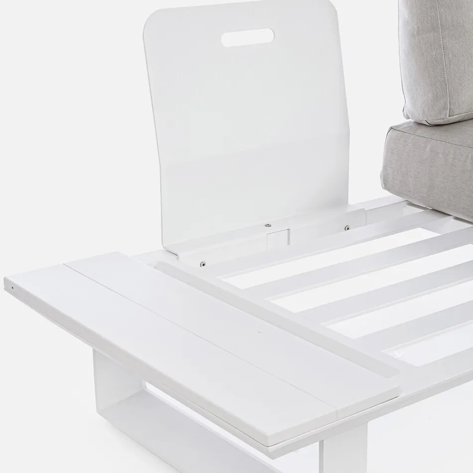 Compositie voor buitenwoonkamer in aluminium en stof, Homemotion - Francine Viadurini