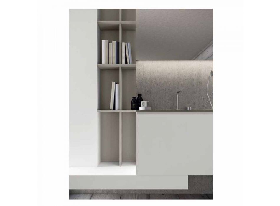 Hangende badkamermeubelsamenstelling met modern design Made in Italy - Callisi15 Viadurini