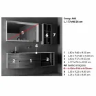 Hangende ontwerpsamenstelling, modern design badkamermeubels - Callisi5 Viadurini