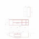 Hangende ontwerpsamenstelling, modern design badkamermeubels - Callisi5 Viadurini