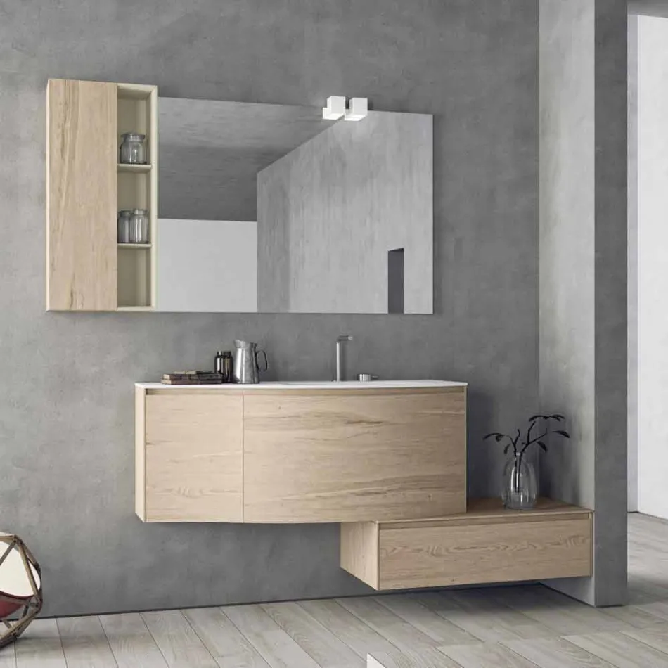 Hangende en moderne compositie voor de badkamer, Made in Italy Design - Callisi4 Viadurini
