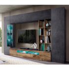 Samenstelling van meubels en tv-meubel Woonkamer in houten wanddesign - Ciancia Viadurini