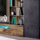 Samenstelling van meubels en tv-meubel Woonkamer in houten wanddesign - Ciancia Viadurini