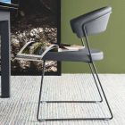 Connubia New York Calligaris stoel in modern design leder, 2 stuks Viadurini