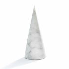 Grote decoratieve kegel in wit Carrara-marmer gemaakt in Italië - Connu Viadurini