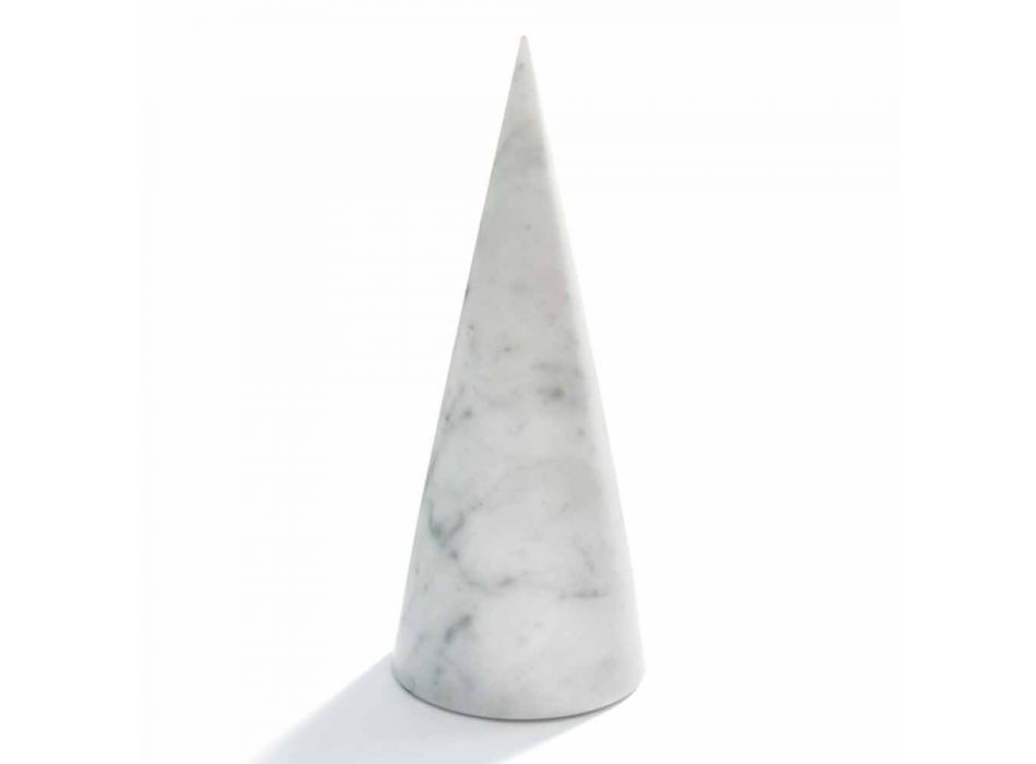 Grote decoratieve kegel in wit Carrara-marmer gemaakt in Italië - Connu Viadurini