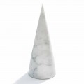 Grote decoratieve kegel in wit Carrara-marmer gemaakt in Italië - Connu