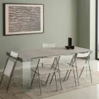 Console Extendable modern design met de benen Miss gehard glas Viadurini