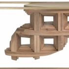 Console in houten ontwerp van luxe walnoot en metaal Pardo Viadurini