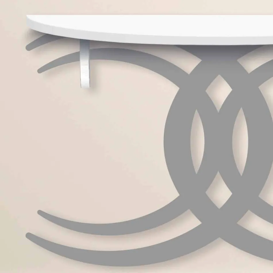 Wandgemonteerde console voor modern design in wit en grijs hout - Coco Viadurini