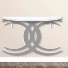 Wandgemonteerde console voor modern design in wit en grijs hout - Coco Viadurini