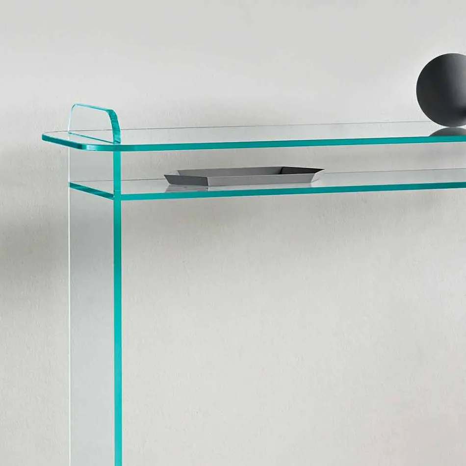 Wandconsole voor entree in extra helder glas Minimal Design - Salvie Viadurini