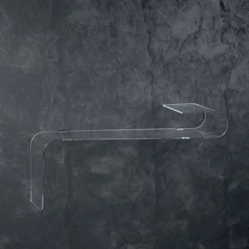 Hangende wandconsole in transparant design acrylkristal - Cesarea Viadurini