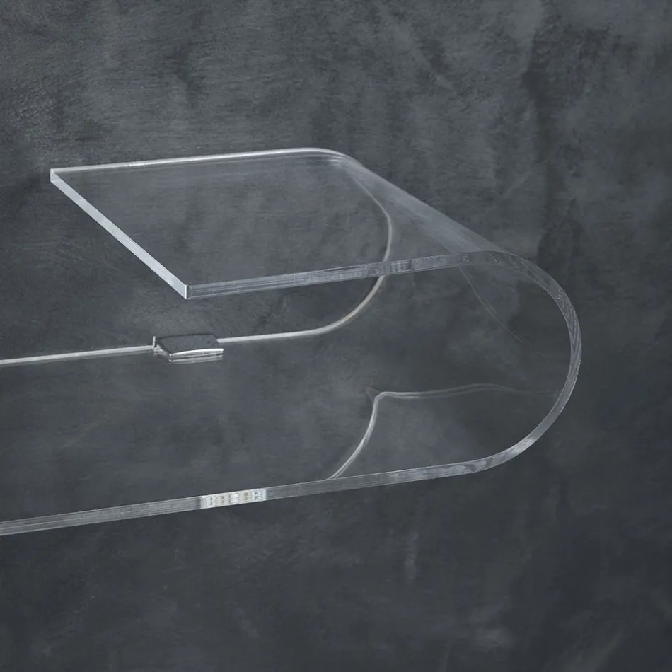 Hangende wandconsole in transparant design acrylkristal - Cesarea Viadurini