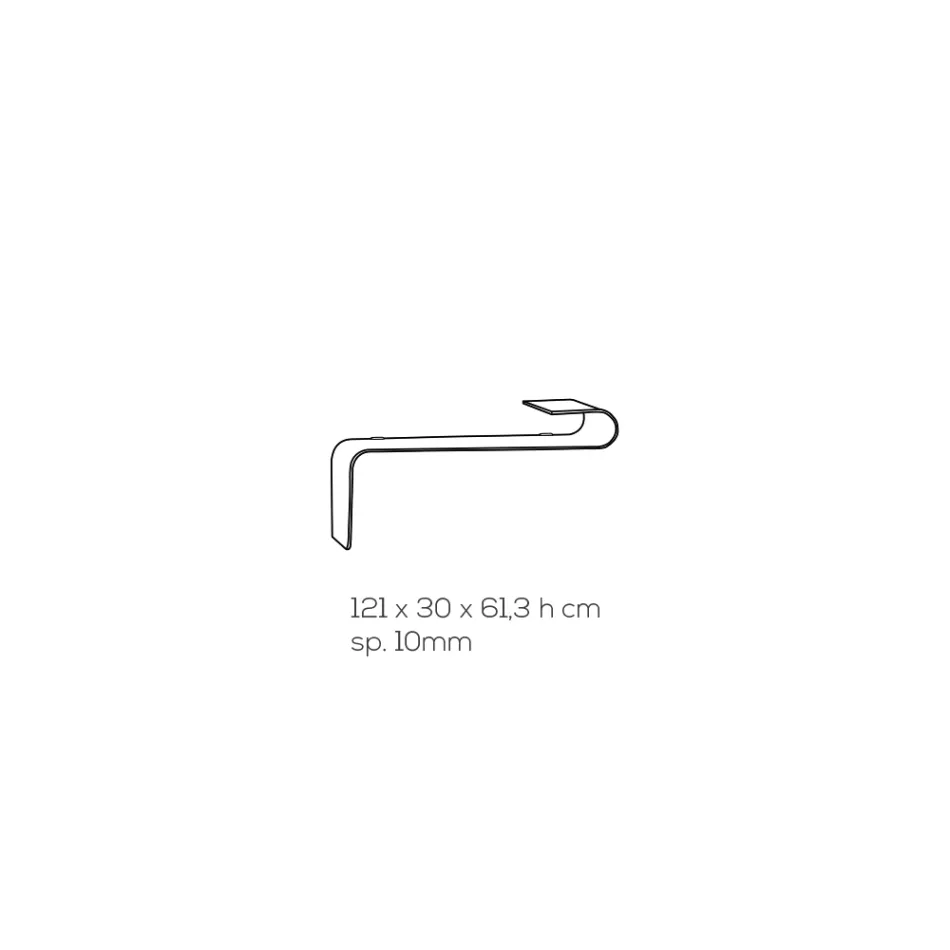 Hangende wandconsole in transparant design acrylkristal - Cesarea Viadurini