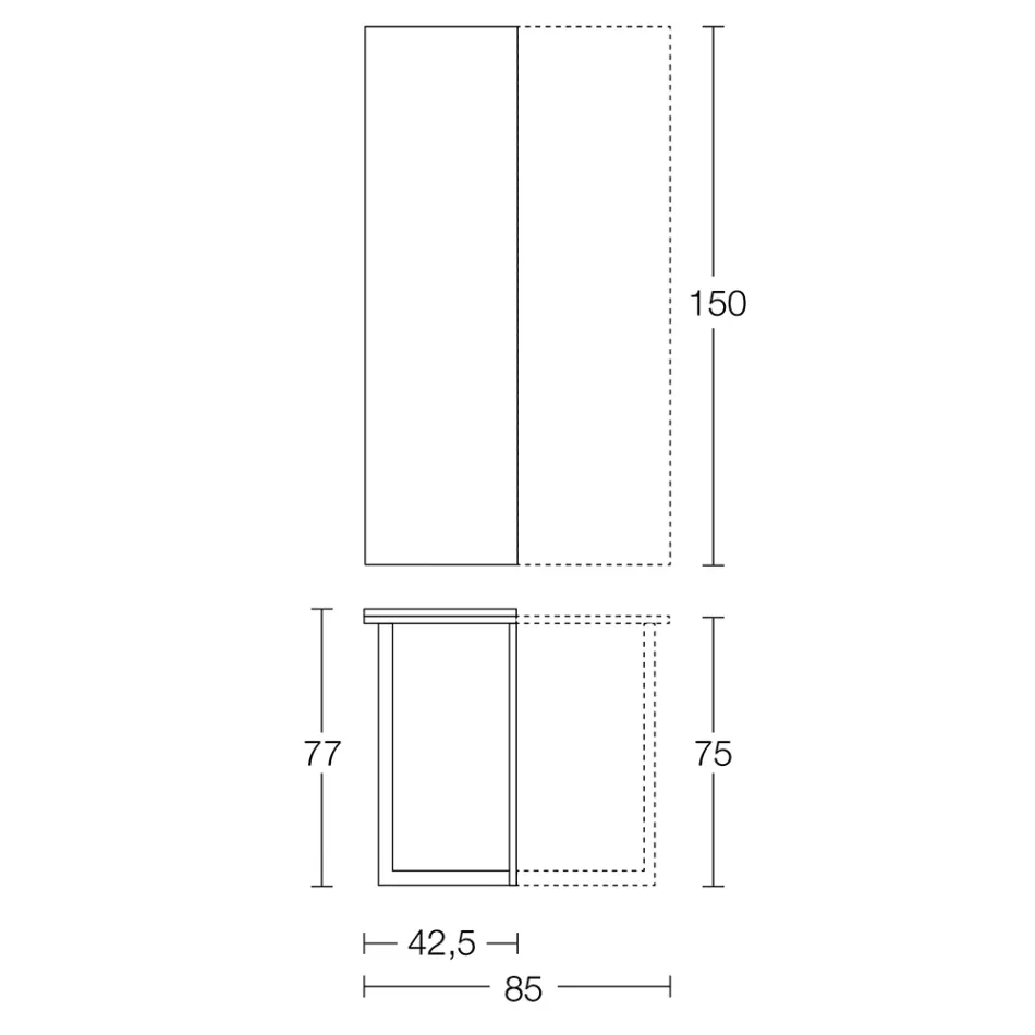 Uitschuifbare console 150 cm in metaal en melamine Made in Italy - Flap Viadurini