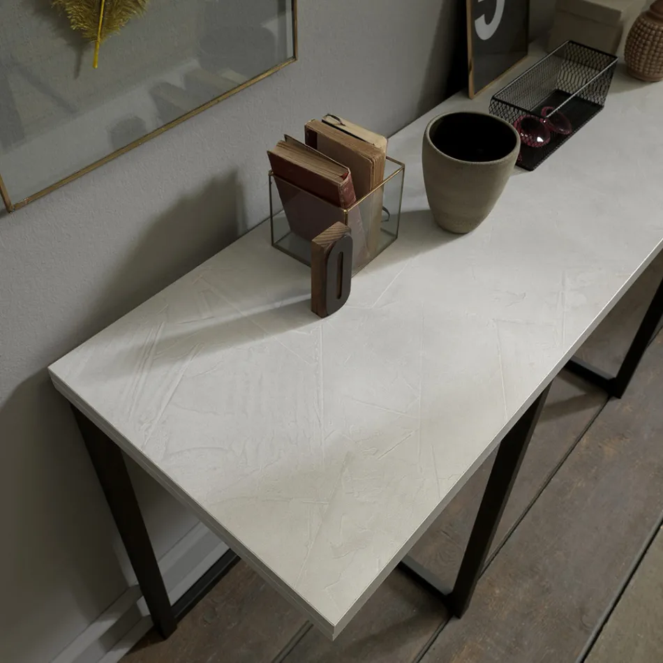 Uitschuifbare console 150 cm in metaal en melamine Made in Italy - Flap Viadurini