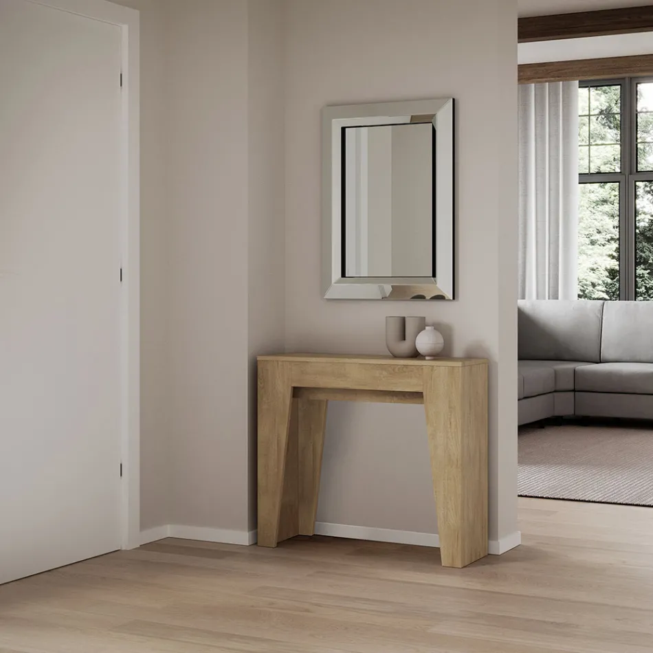 Uitschuifbare console tot 181 cm in Melamine Essence Made in Italy - Castello Viadurini